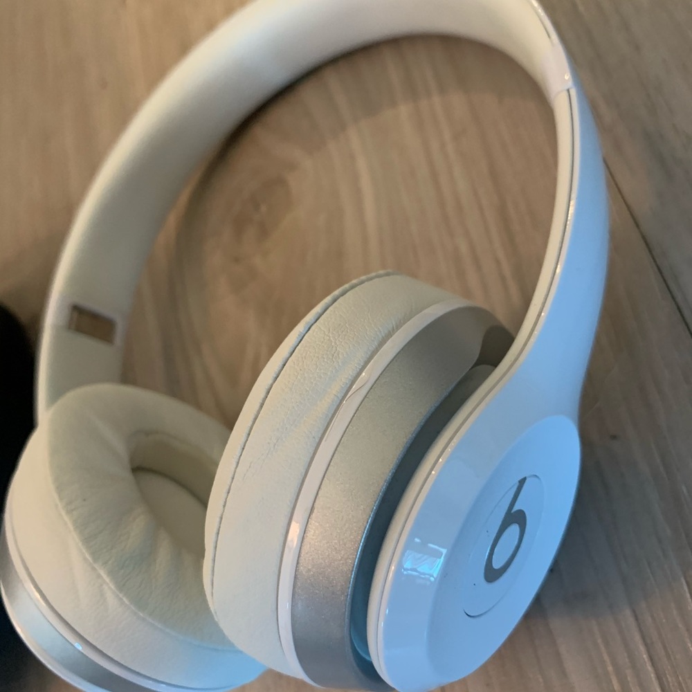 Beats white overear headphones